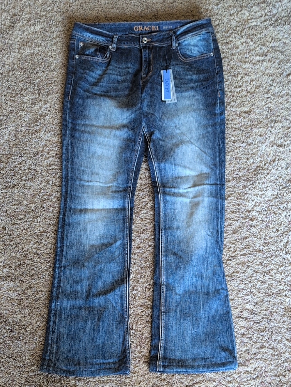 Grace in LA Medium Blue Flare Jeans